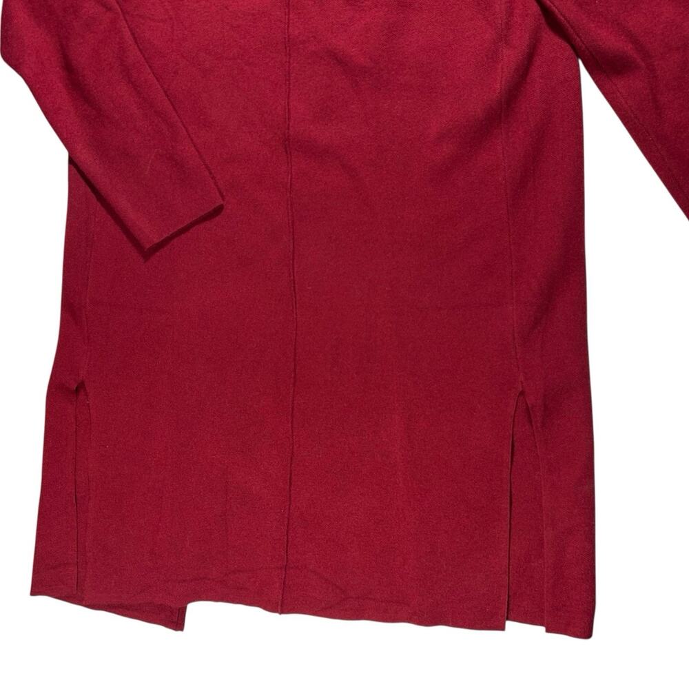 Merokeety Women’s Sz S Long Wool Blend Red Cardigan Knit Duster Coatigan Sweater - Picture 9 of 13